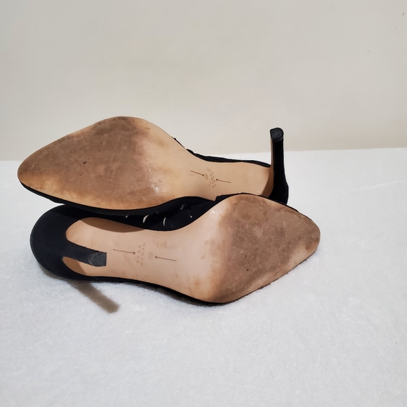 Black Suede Women Heel Shoes Size 8 - Picture 7 of 7